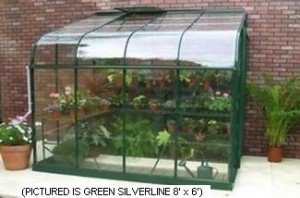 GREEN SILVERLINE 10ft x 6ft LEAN TO TOUGHENED